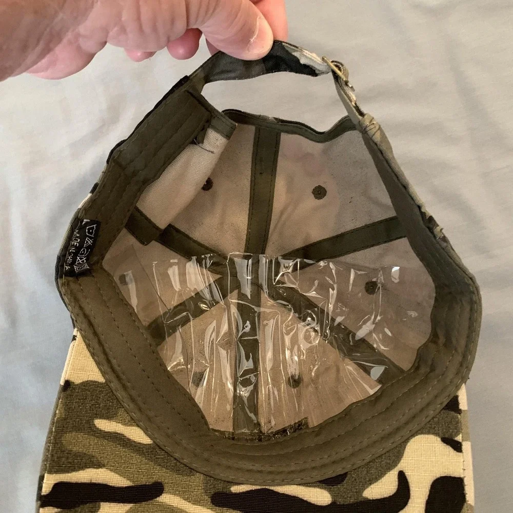 Camo‎ American Flag Hat Baseball Cap Mens One Size Green Patriotic USA Army